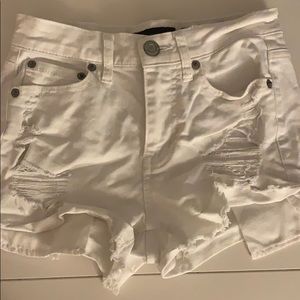 White Aéropostale jean shorts.